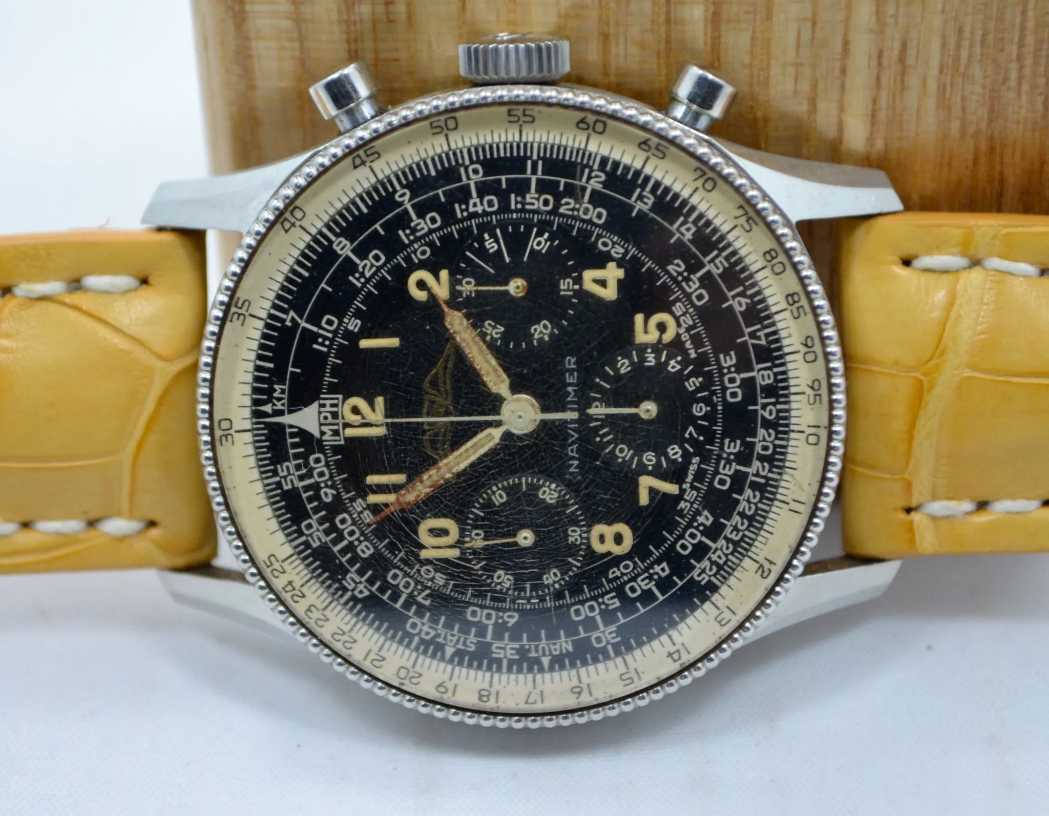 Vintage Breitling Navitimer AOPA Valjoux 72 Steel Chronograph Pre 806 Wristwatch