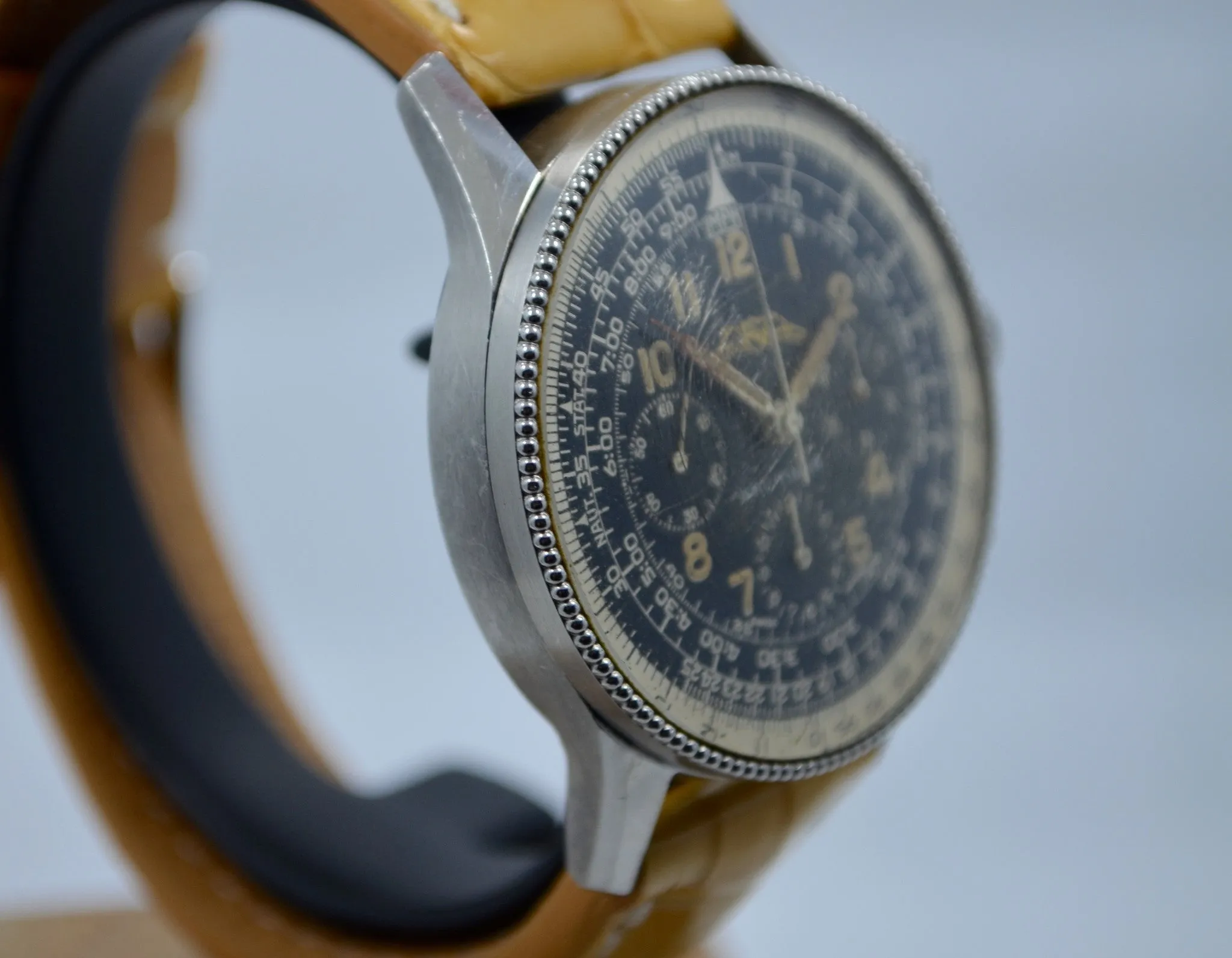 Vintage Breitling Navitimer AOPA Valjoux 72 Steel Chronograph Pre 806 Wristwatch