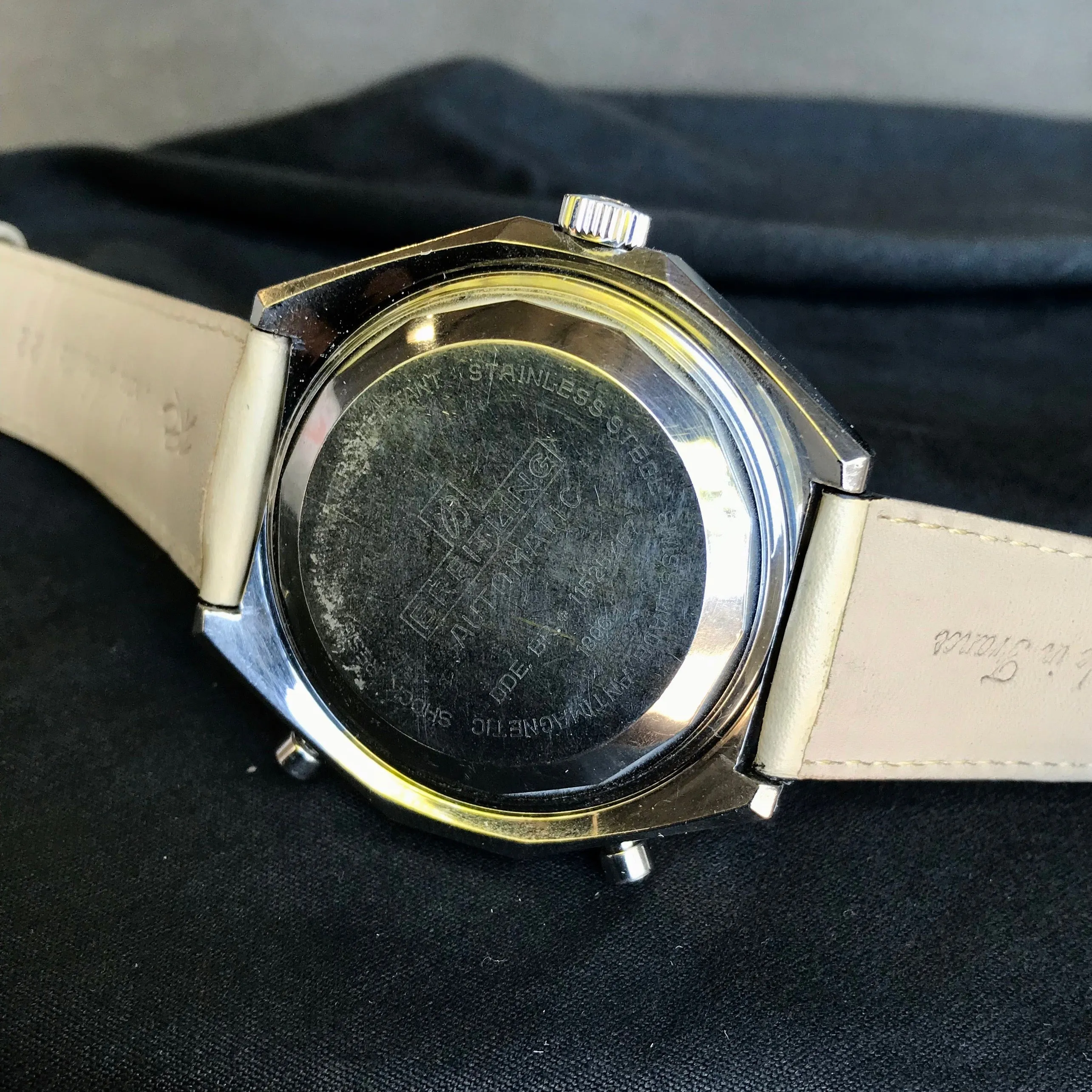 Vintage Breitling Navitimer Chrono-Matic 1806 Stainless Steel Automatic Chronograph Watch 1969 Box & Papers