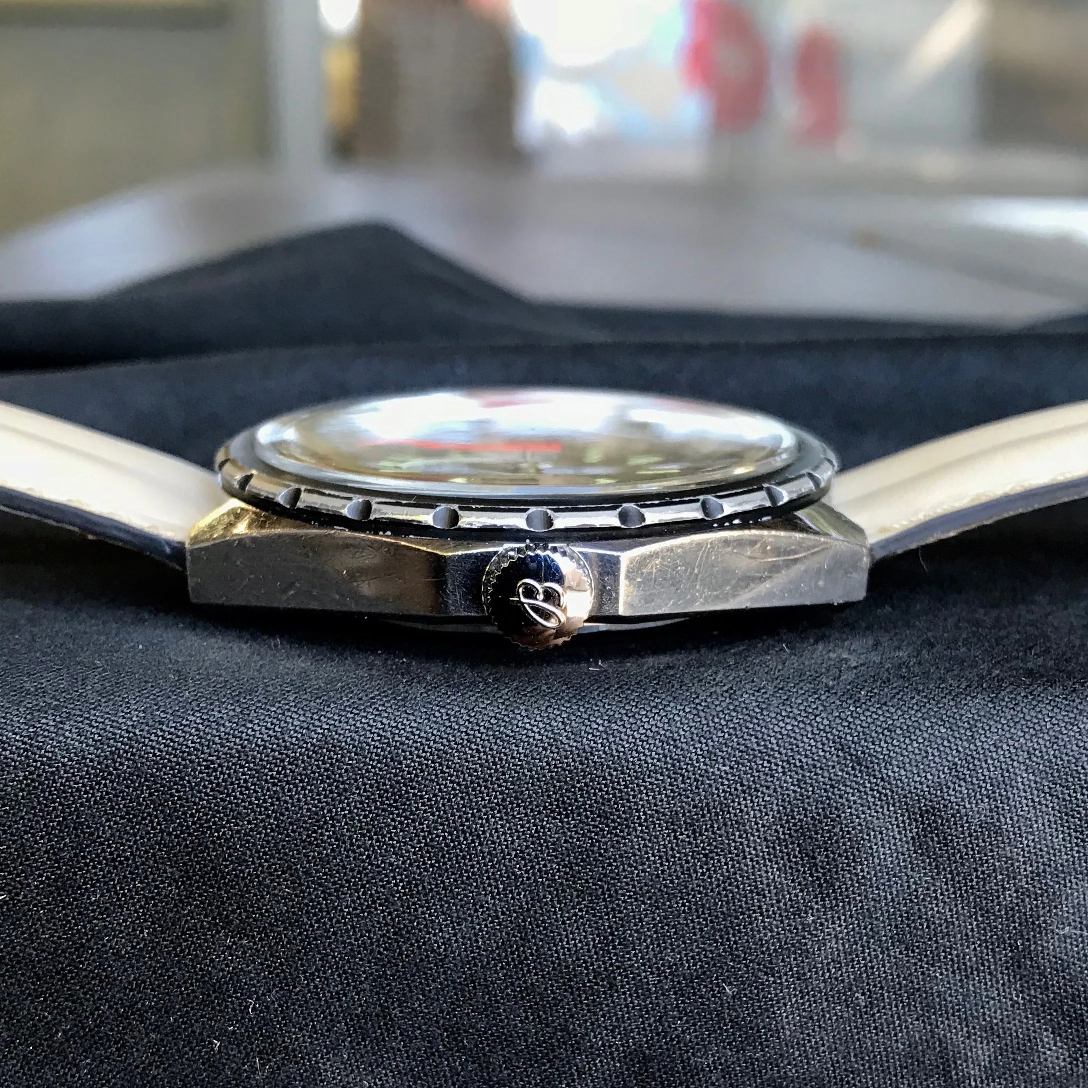 Vintage Breitling Navitimer Chrono-Matic 1806 Stainless Steel Automatic Chronograph Watch 1969 Box & Papers