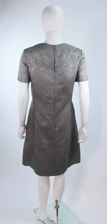VINTAGE Circa 1960s Silver Dress and Coat Ensemble Size 10