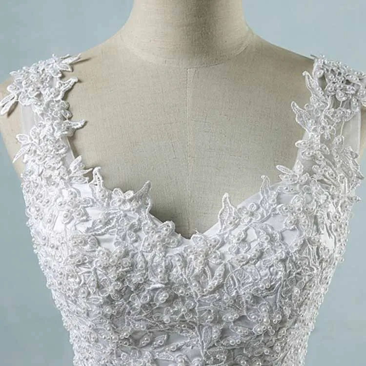 Vintage Custom Sleeveless Tulle Wedding Dresses With Appliques