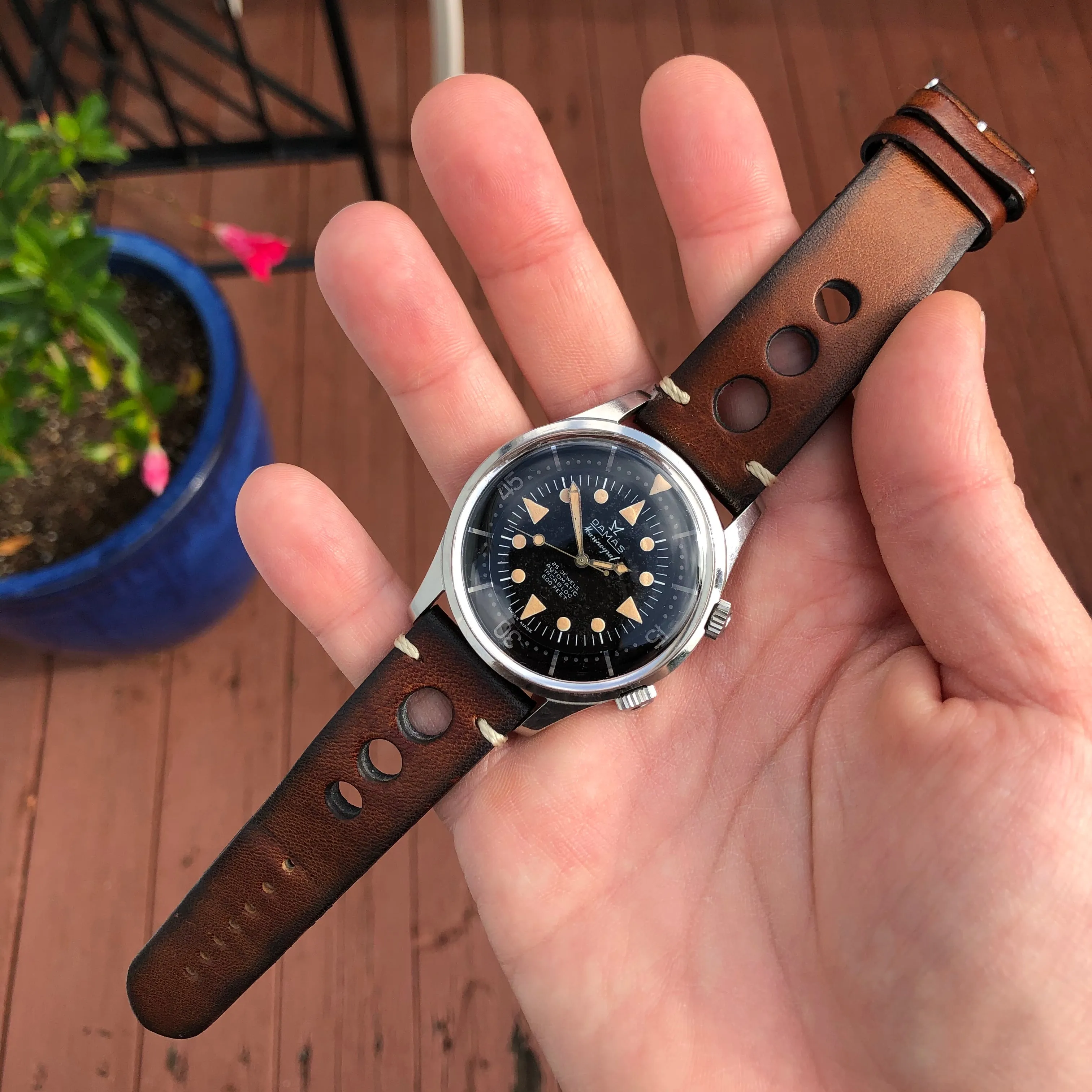 Vintage Damas Marinograf 3753 Automatic Steel Super Compressor Divers Wristwatch