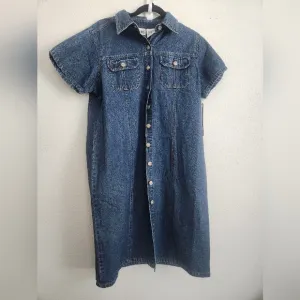 Vintage deadstock Bill blass western button down denim dress‎