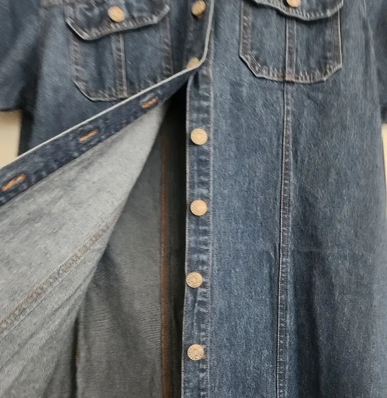 Vintage deadstock Bill blass western button down denim dress‎