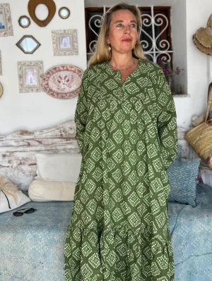 Vintage dress green  Boho