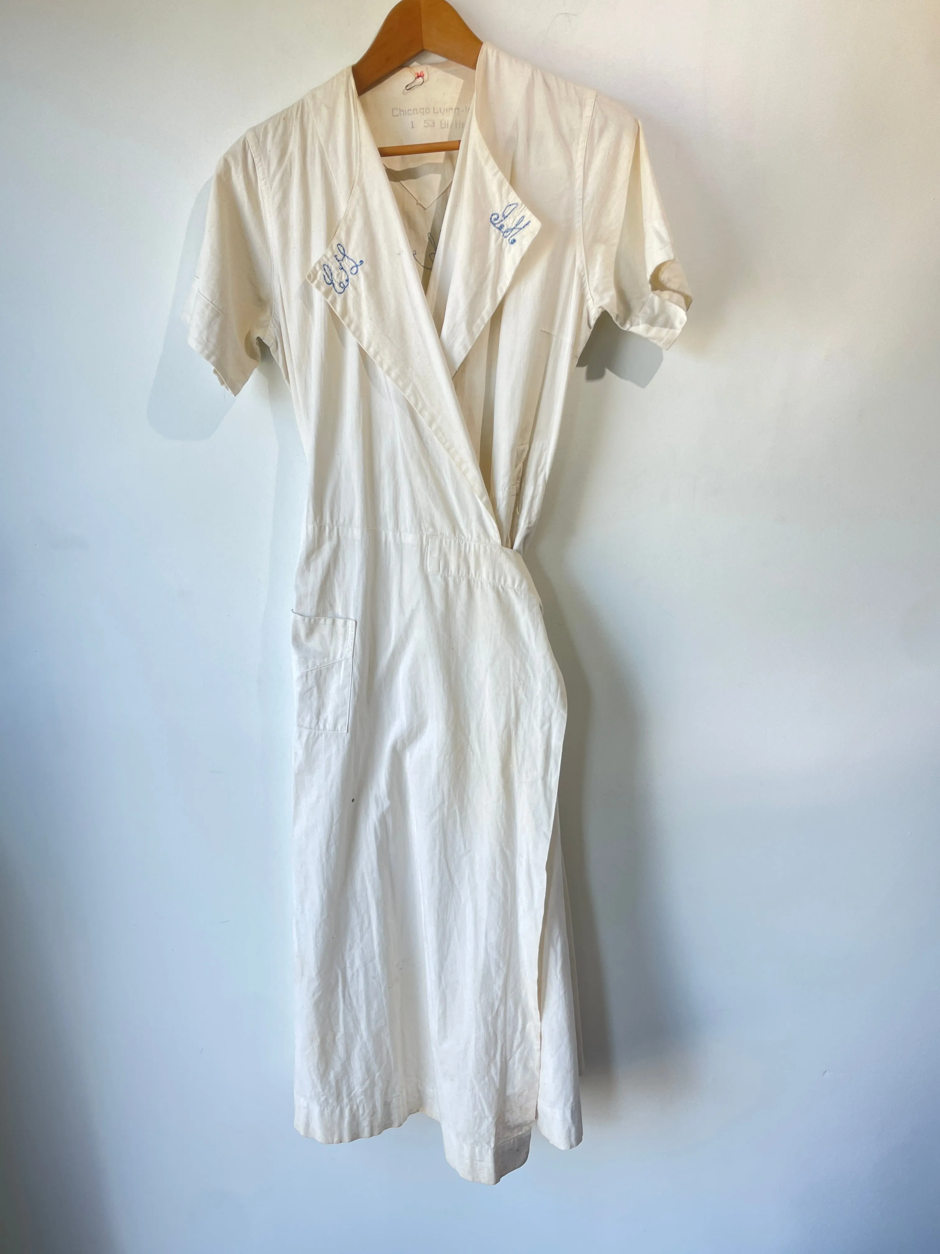 Vintage Embroidered Nurse Gown