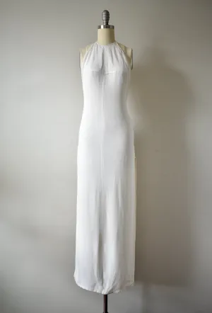 Vintage Emilio Pucci Long Cream Halter Dress