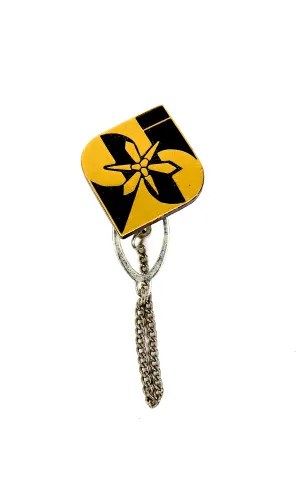Vintage Flower Lapel Pin with Chain