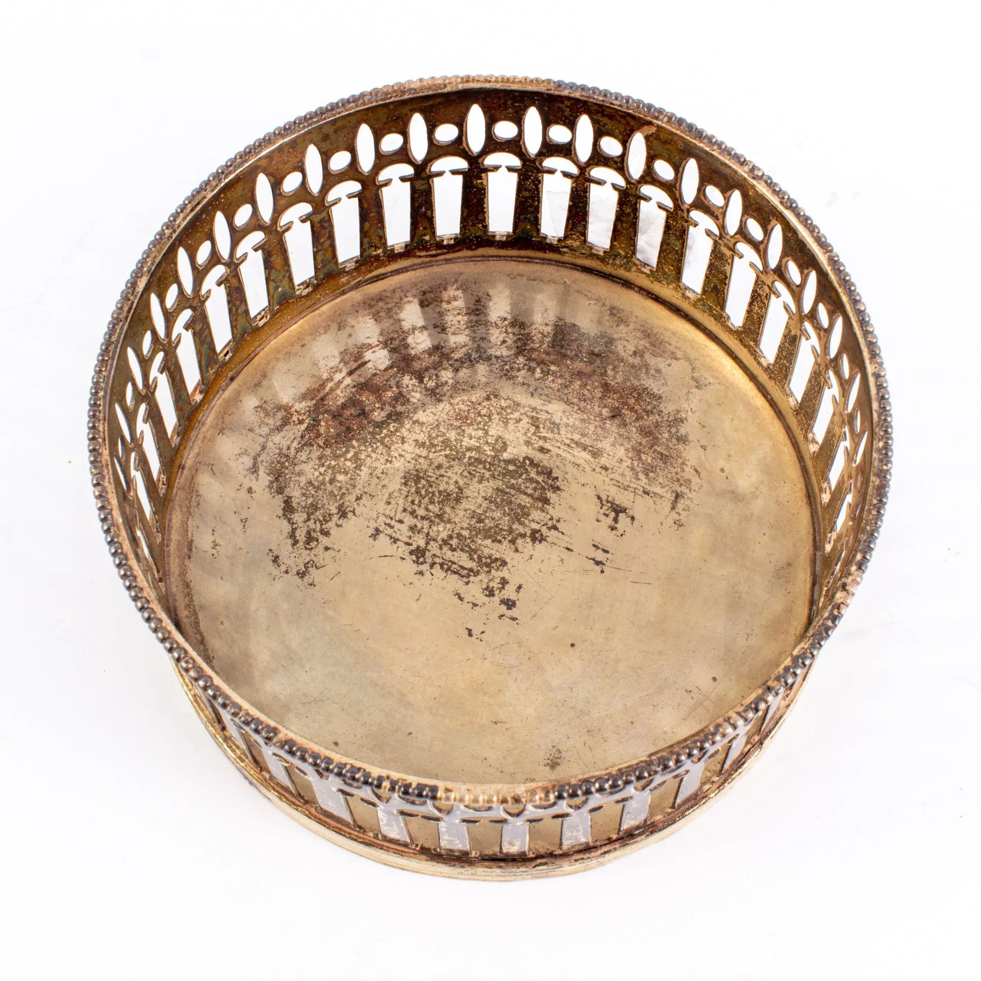 Vintage French Silver Plate Bottle Coaster | Pair Available