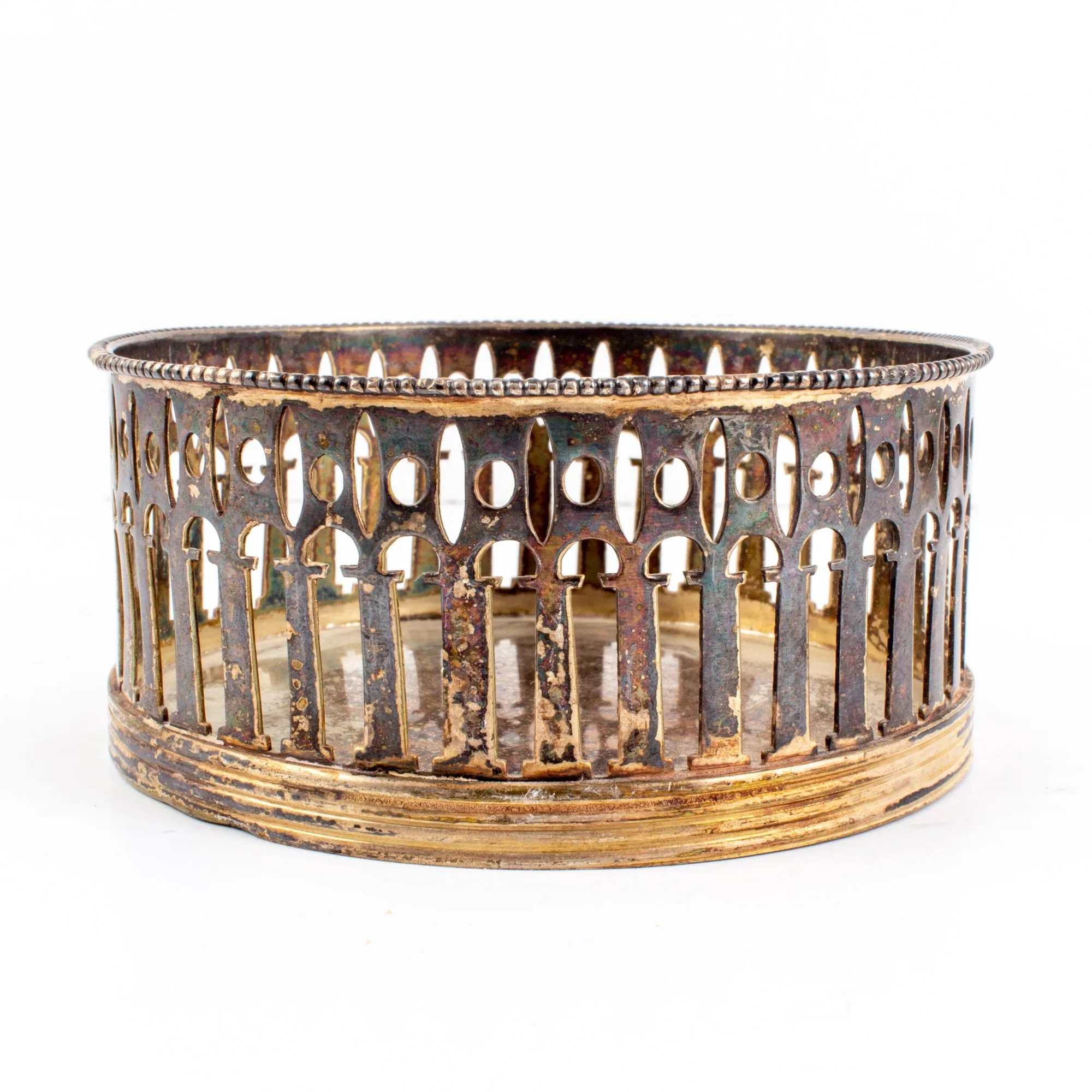 Vintage French Silver Plate Bottle Coaster | Pair Available