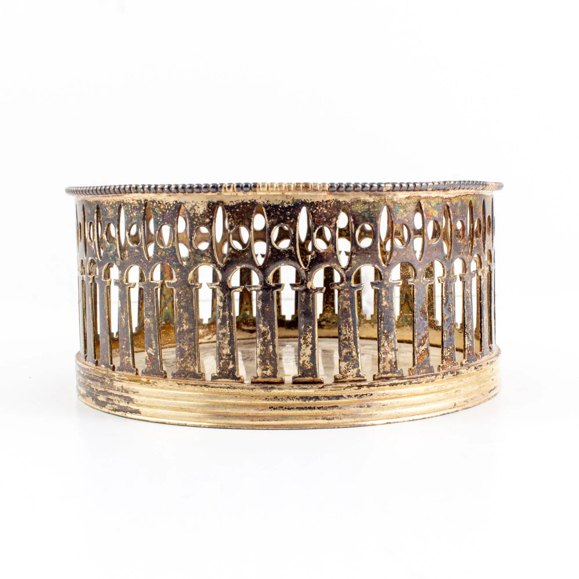 Vintage French Silver Plate Bottle Coaster | Pair Available