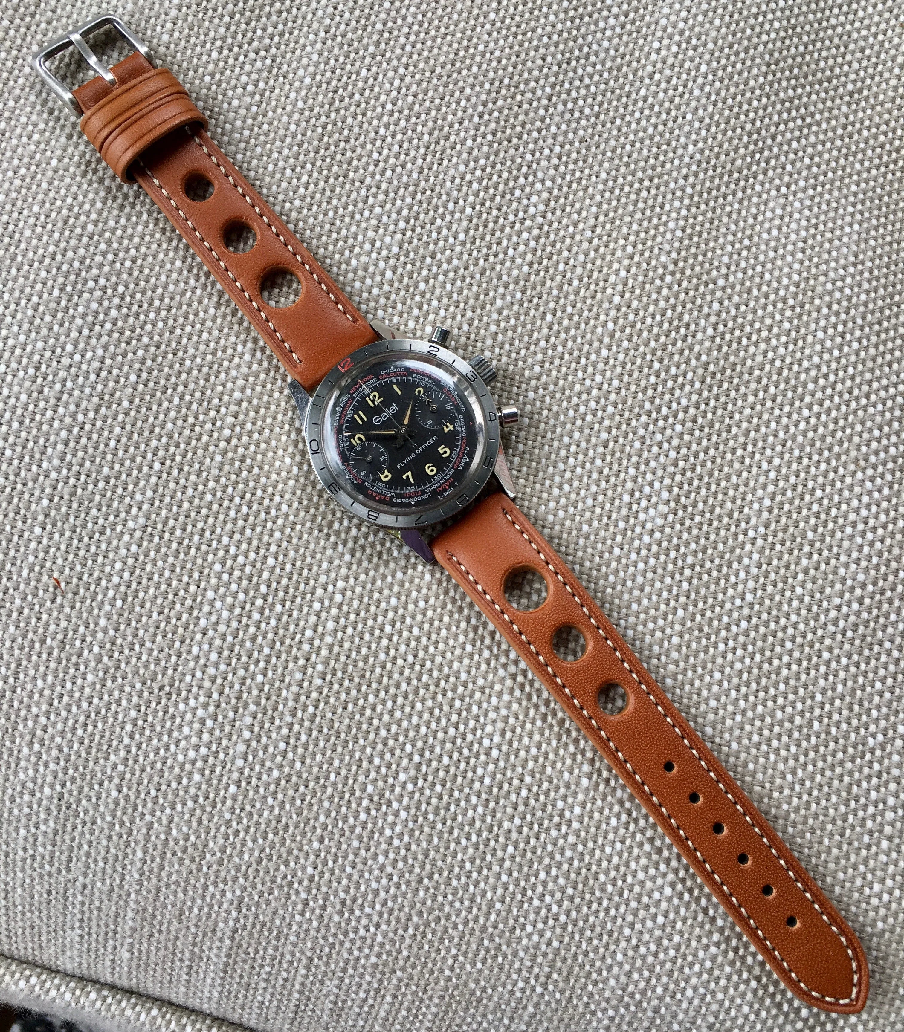 Vintage Gallet Flying Officer Chronograph Landeron Caliber 149 Steel Wristwatch Circa 1970's 3rd Gen.