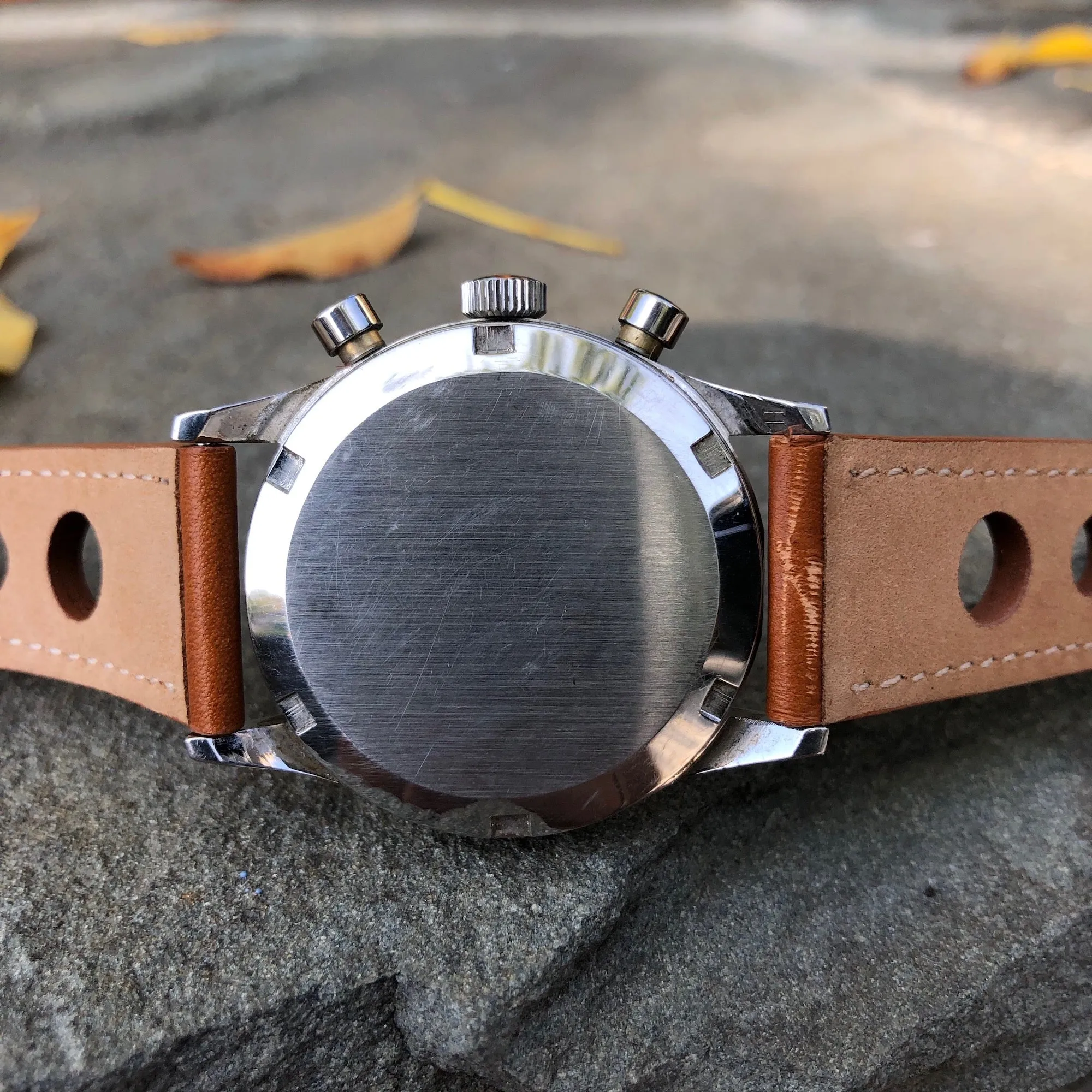 Vintage Gallet Multichron Jim Clark Excelsior Park 40 Steel Chronograph Wristwatch