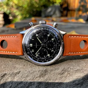 Vintage Gallet Multichron Jim Clark Excelsior Park 40 Steel Chronograph Wristwatch