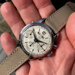 Vintage Gallet Multichron Steel Triple Date Chronograph 998 Valjoux 72 Manual Wind Wristwatch
