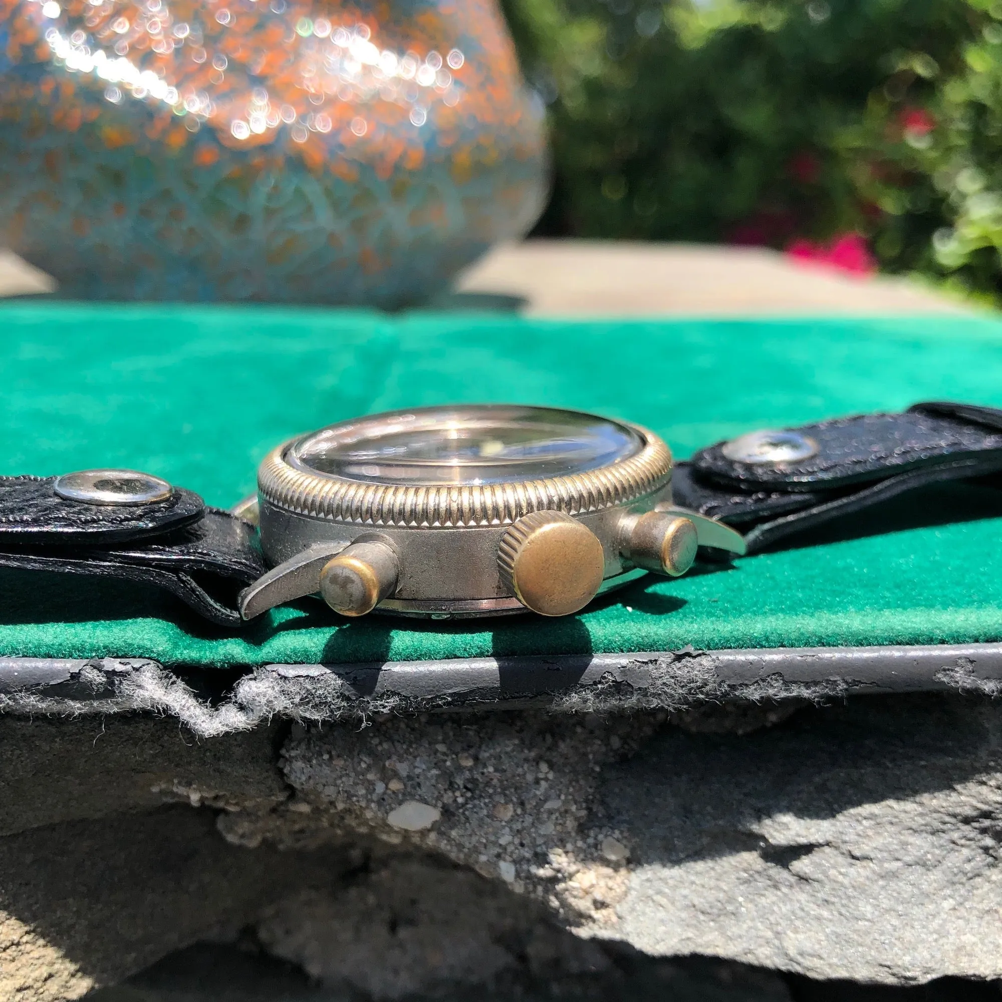 Vintage Glashutte Tutima Luftwaffe Chronograph WWII Military Wristwatch Circa 1940's