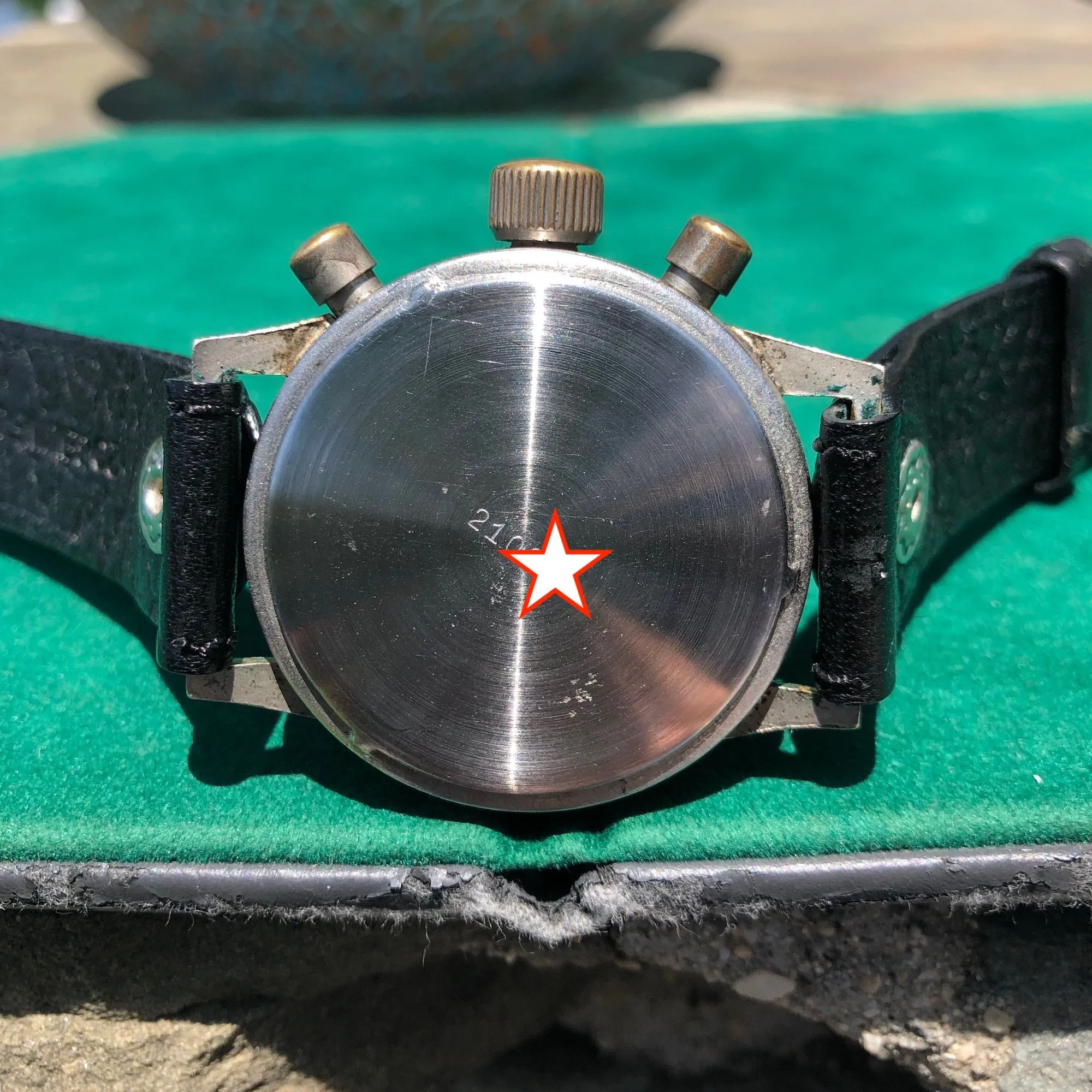 Vintage Glashutte Tutima Luftwaffe Chronograph WWII Military Wristwatch Circa 1940's
