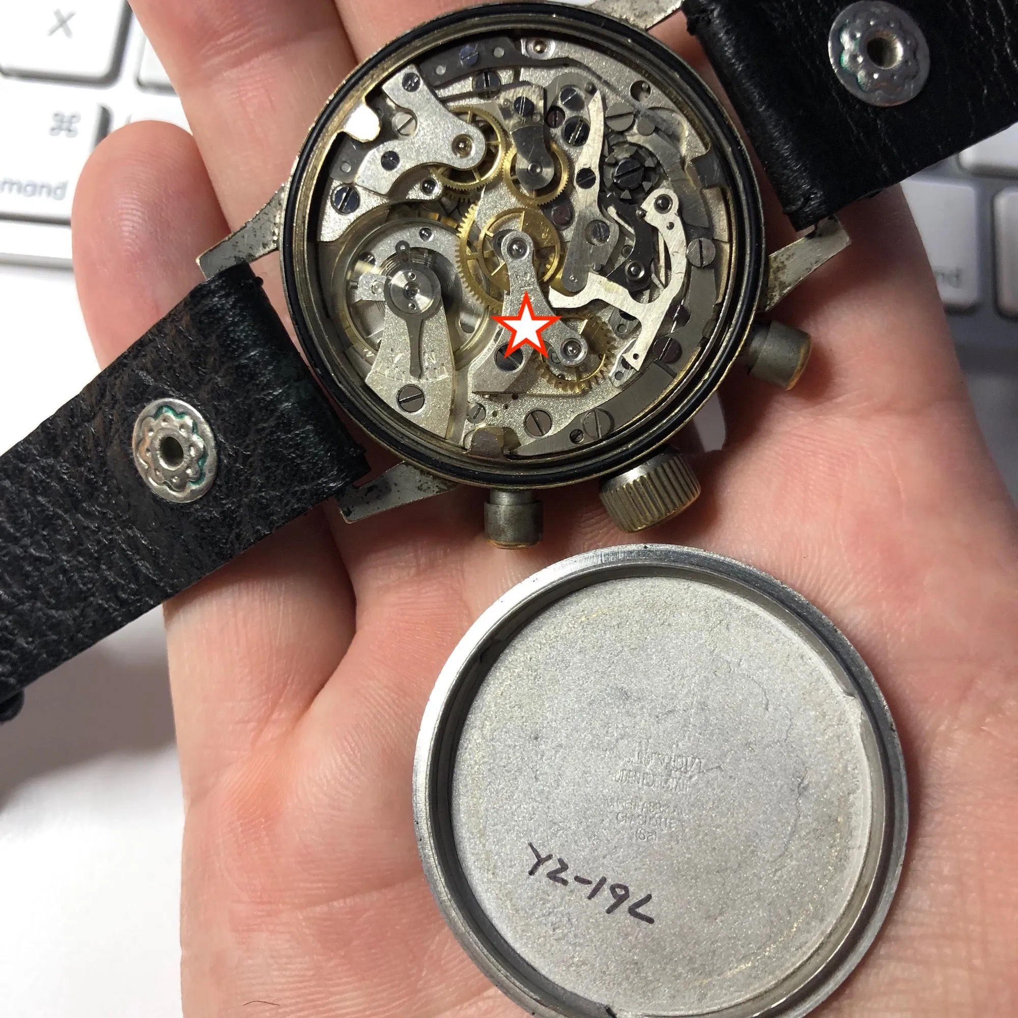 Vintage Glashutte Tutima Luftwaffe Chronograph WWII Military Wristwatch Circa 1940's