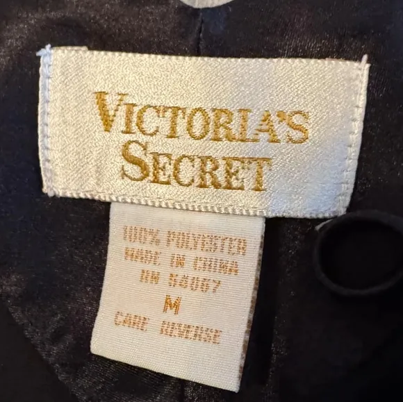 Vintage Gold Label Victoria’s Secret Black Satin Slip Dress Medium