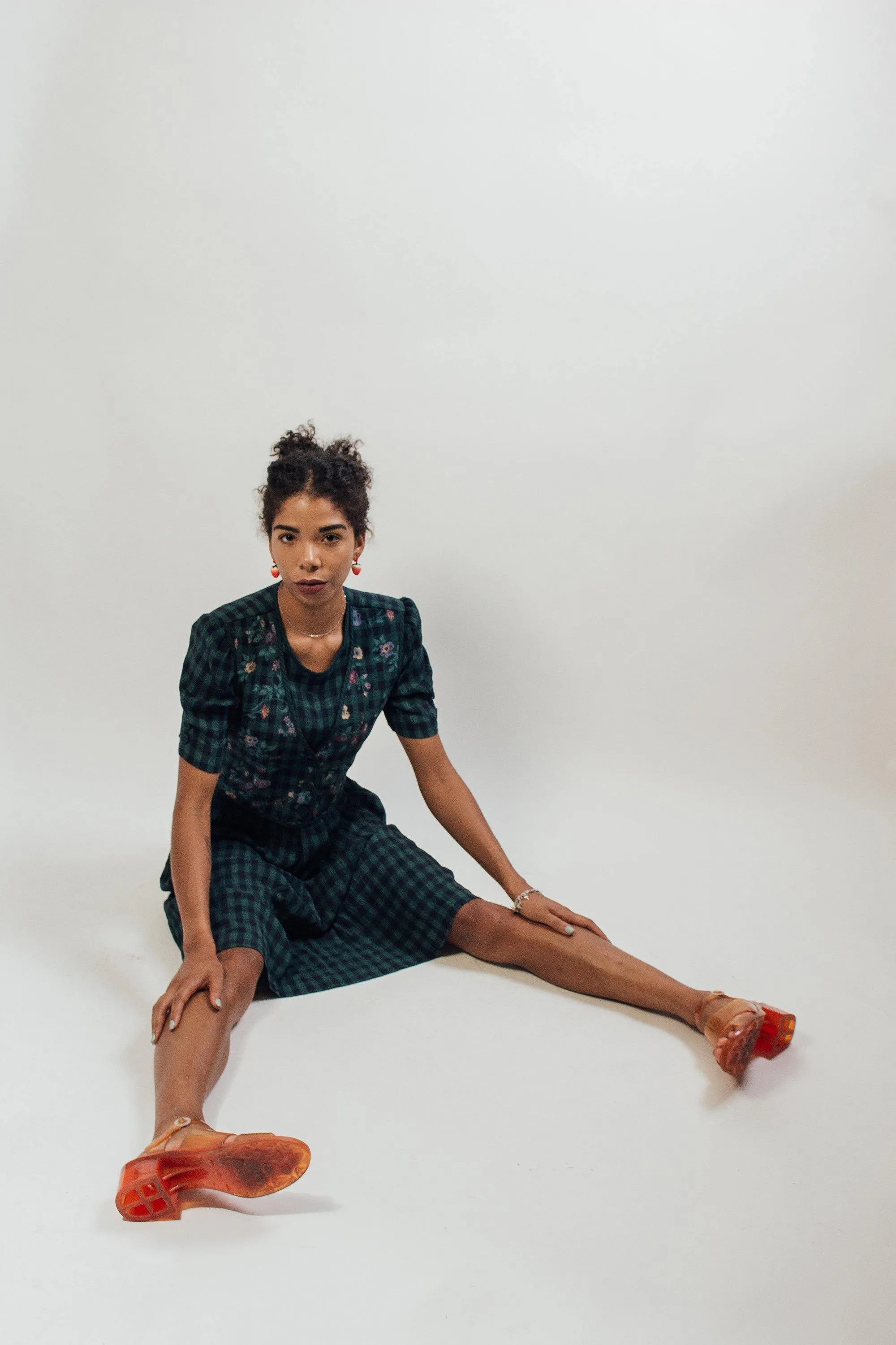 Vintage Green Prairie Dress | S