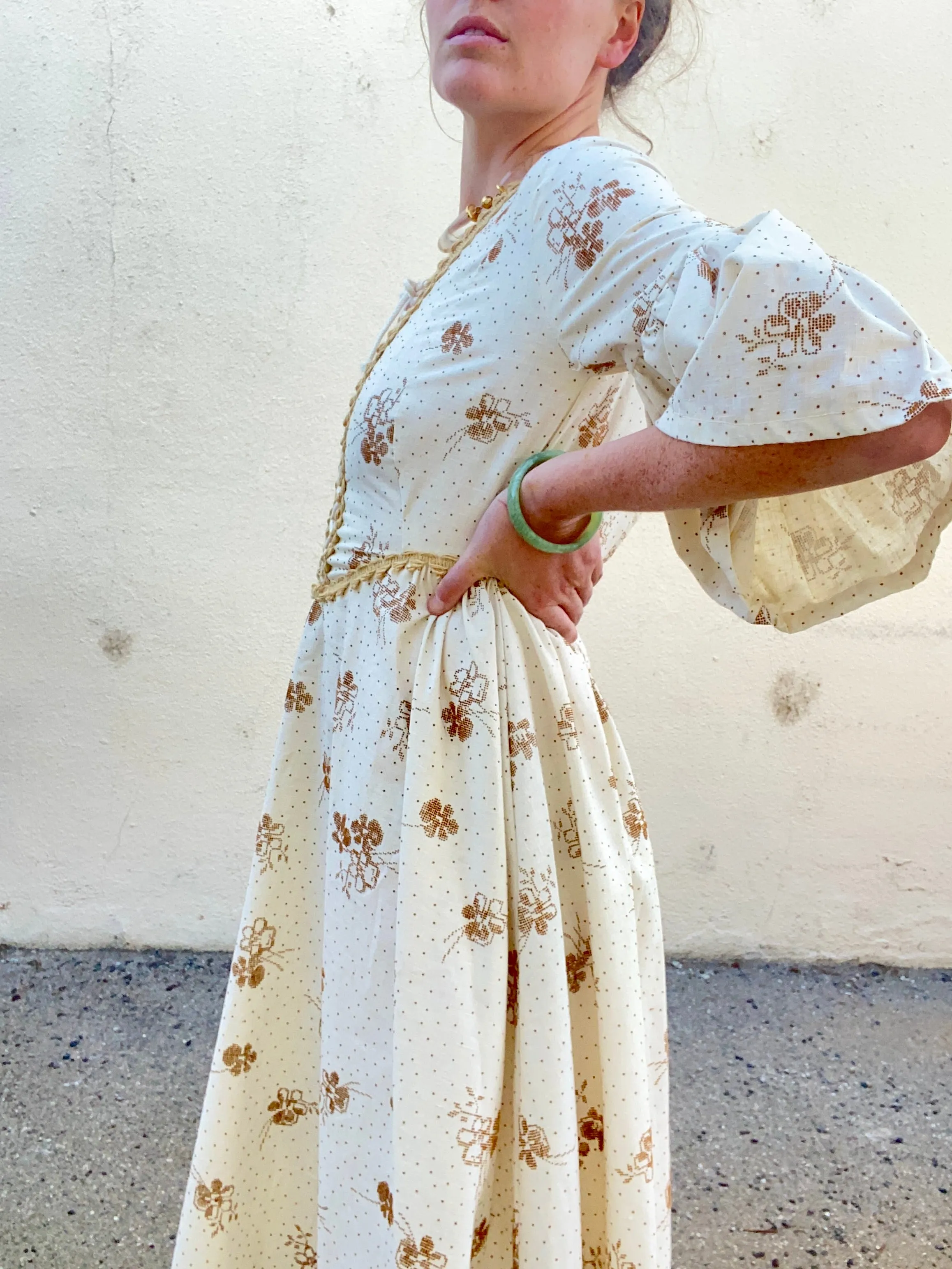 Vintage Gunne Sax Black Label Floral Dress