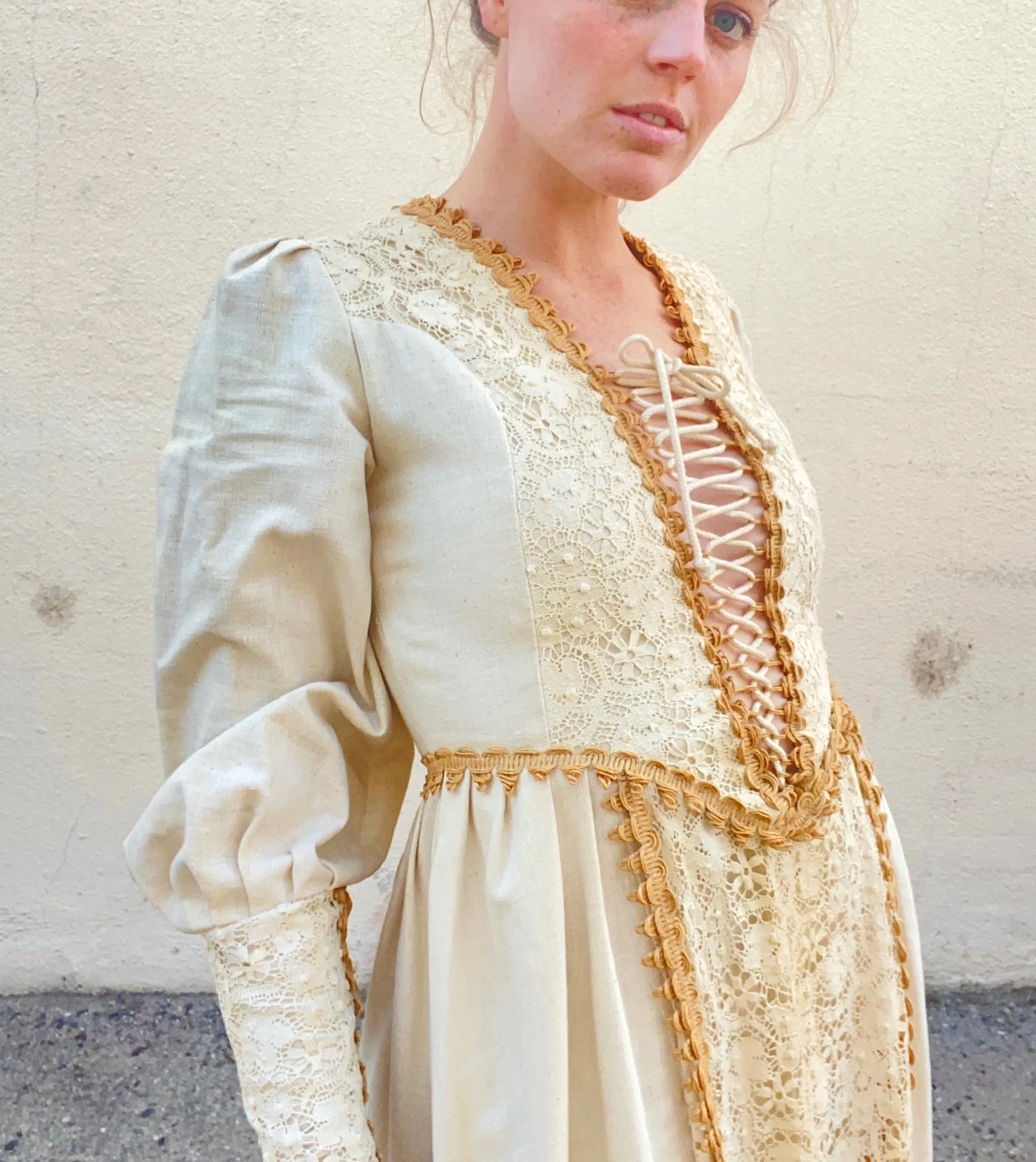 Vintage Gunne Sax Lace Detailed Dress