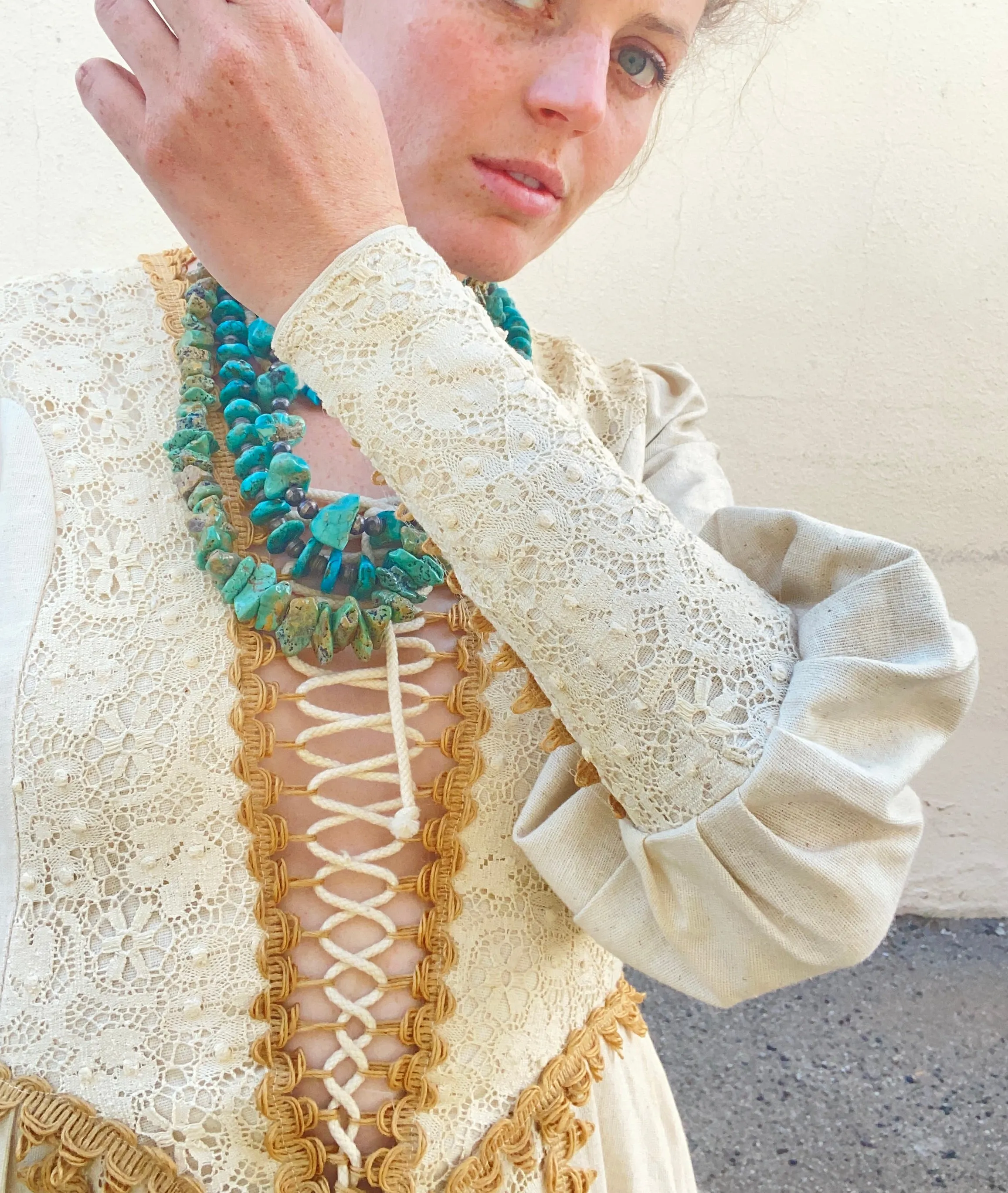 Vintage Gunne Sax Lace Detailed Dress