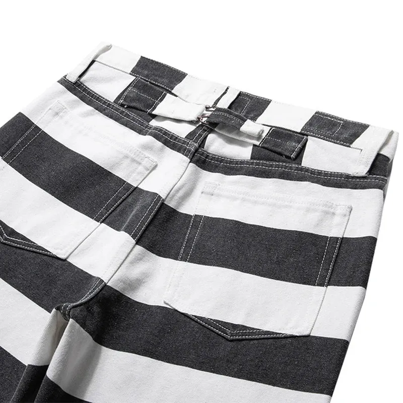 Vintage Heavy Canvas Cargo Pants - Men's Spring Autumn New Cotton Multi-Pocket Striped Casual Knights Trousers