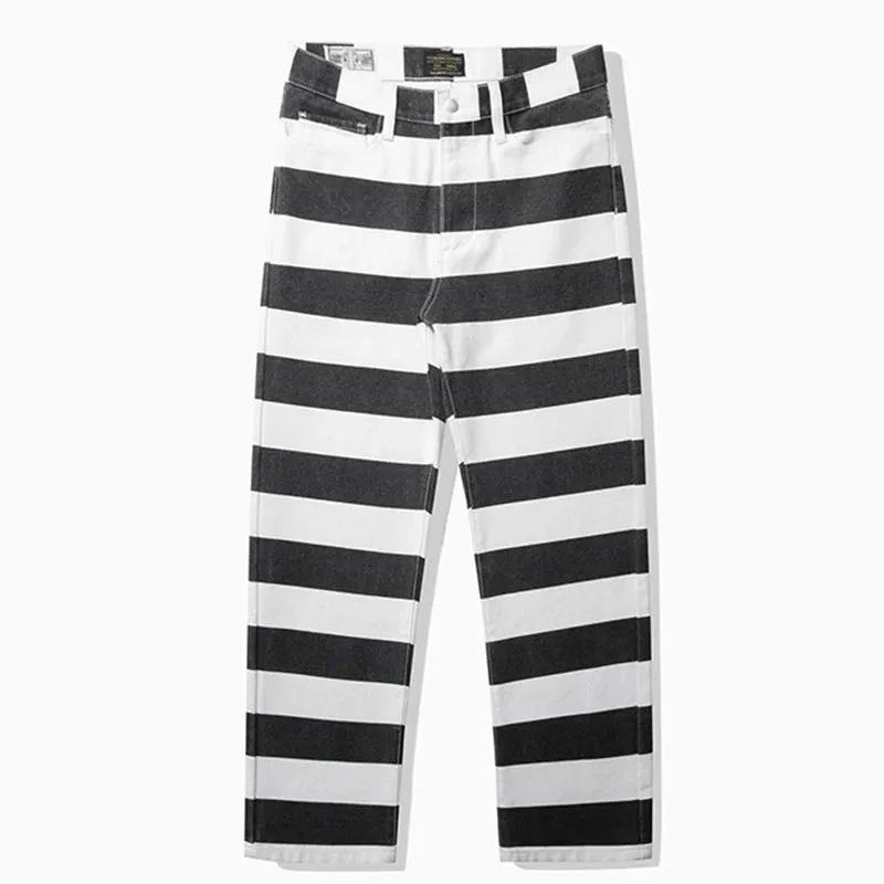 Vintage Heavy Canvas Cargo Pants - Men's Spring Autumn New Cotton Multi-Pocket Striped Casual Knights Trousers