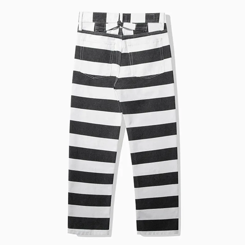 Vintage Heavy Canvas Cargo Pants - Men's Spring Autumn New Cotton Multi-Pocket Striped Casual Knights Trousers