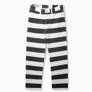 Vintage Heavy Canvas Cargo Pants - Men's Spring Autumn New Cotton Multi-Pocket Striped Casual Knights Trousers