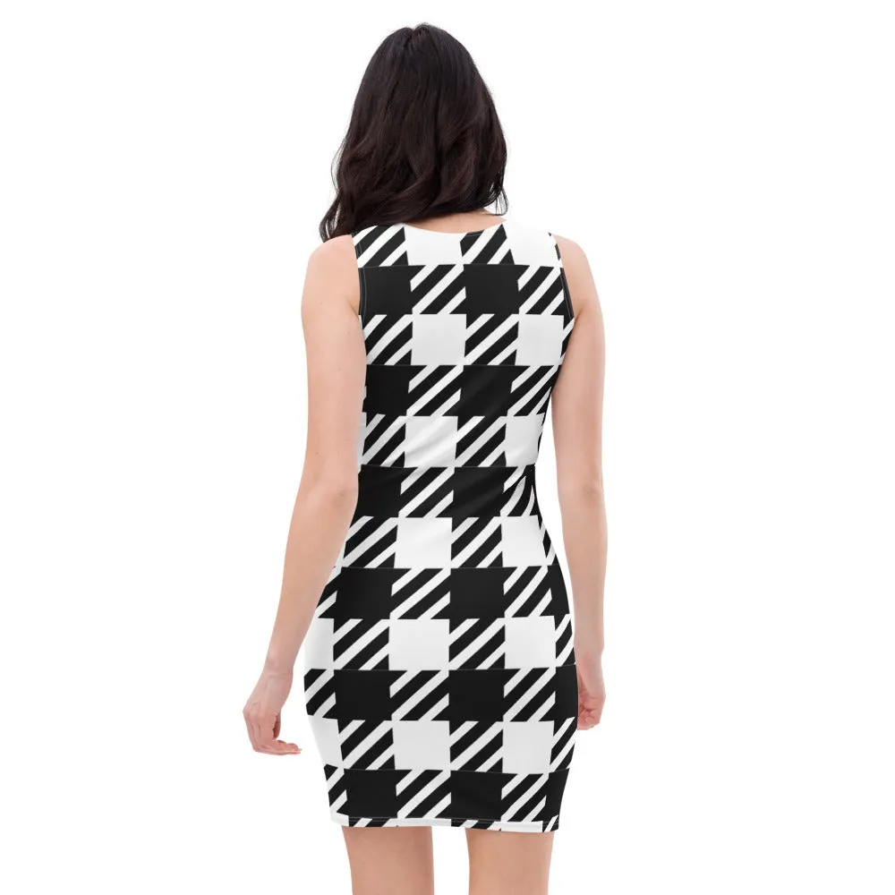 Vintage Houndstooth Bodycon dress
