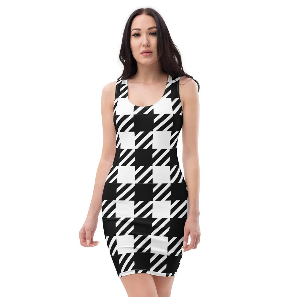 Vintage Houndstooth Bodycon dress