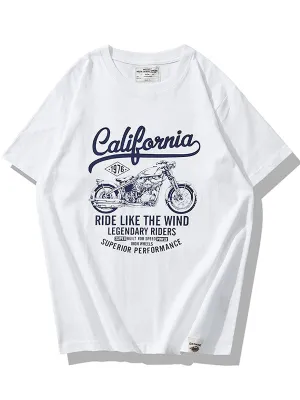 Vintage-Inspired Motorcycle Print Men's Classic T-shirt