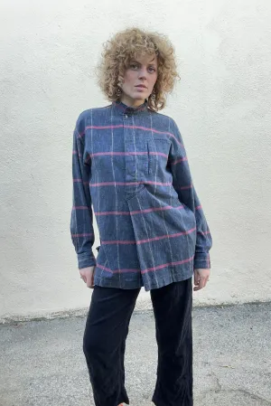 Vintage Issey Miyake Men Indigo Plaid Shirt