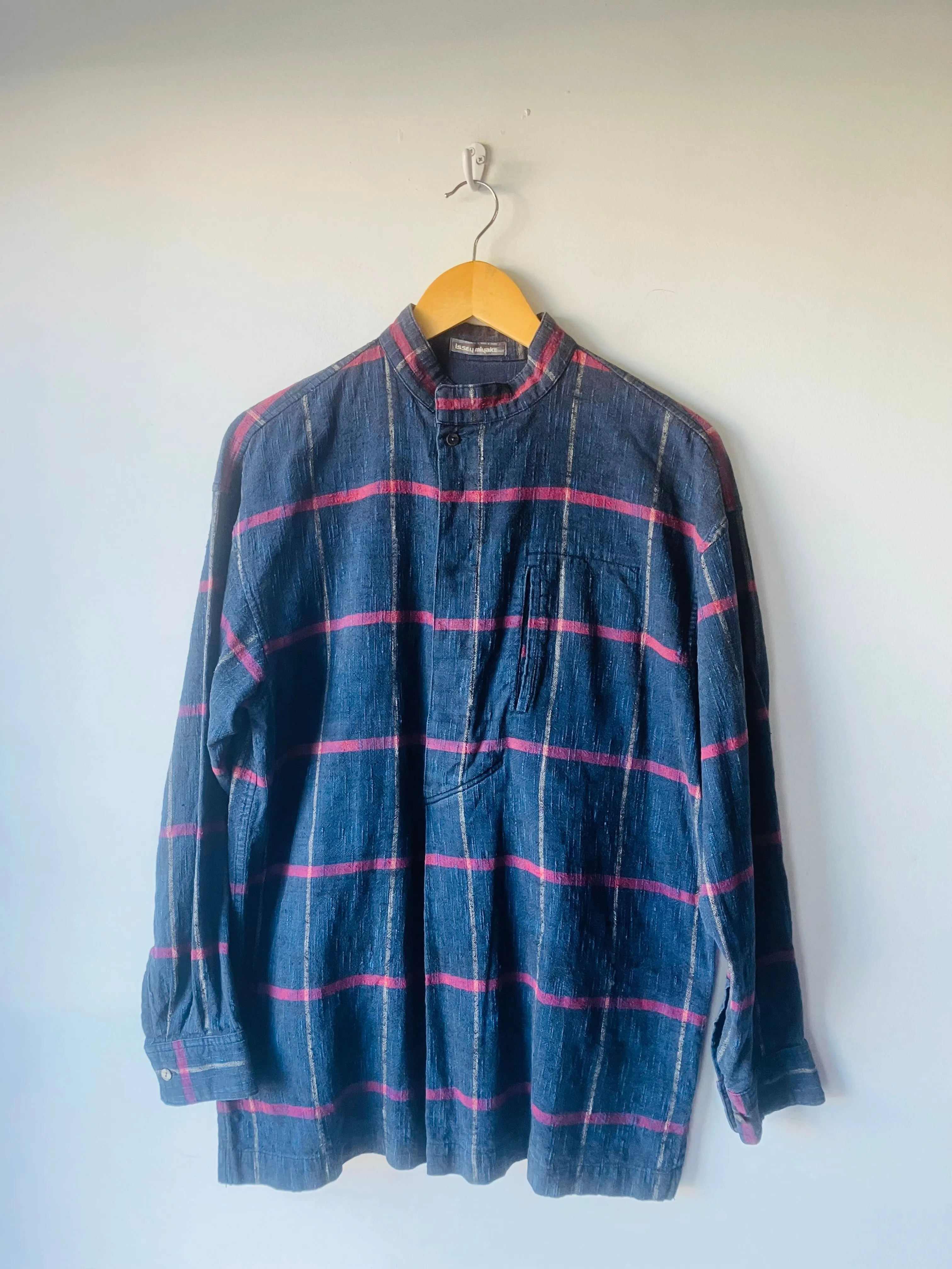 Vintage Issey Miyake Men Indigo Plaid Shirt