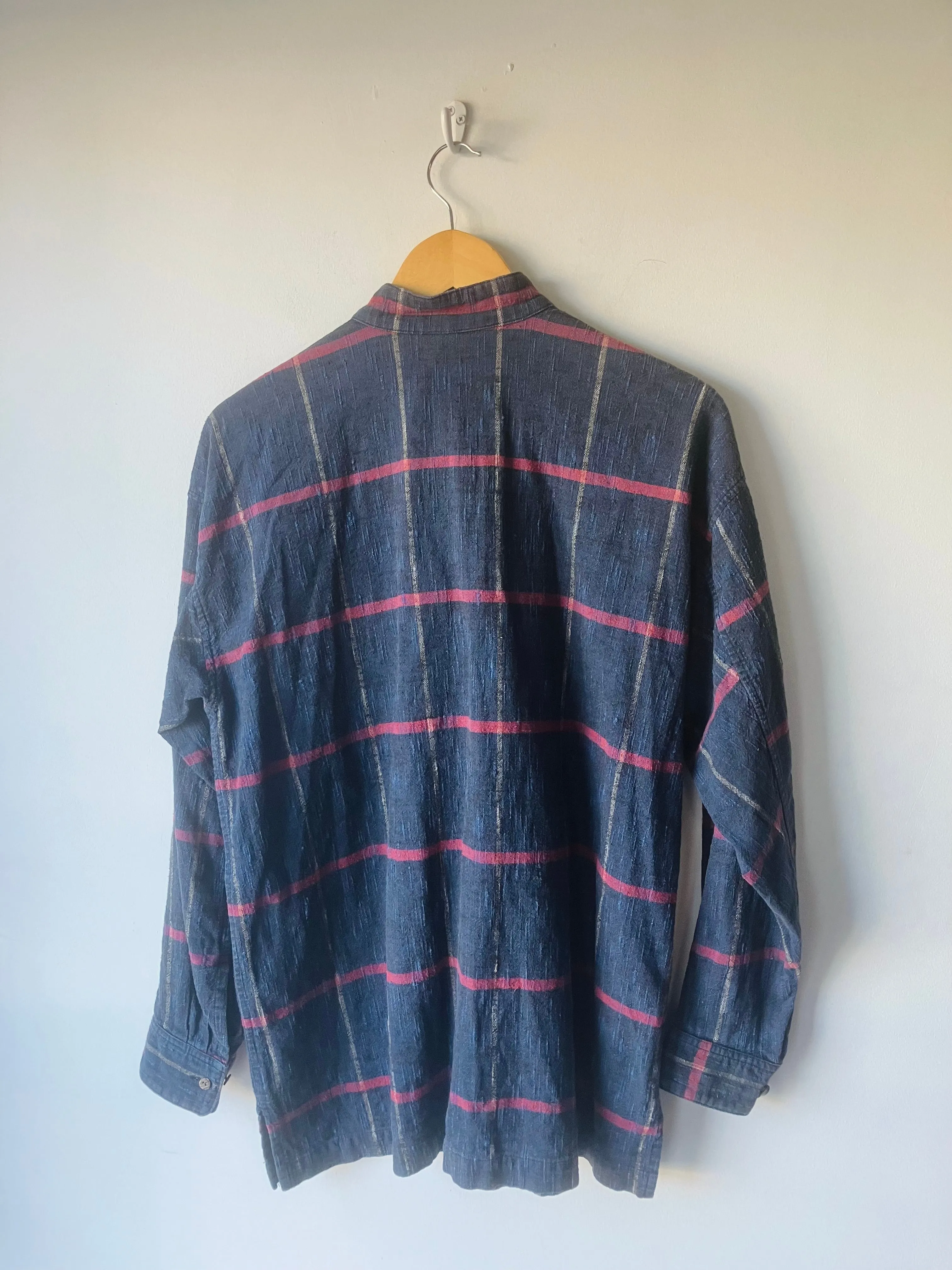 Vintage Issey Miyake Men Indigo Plaid Shirt