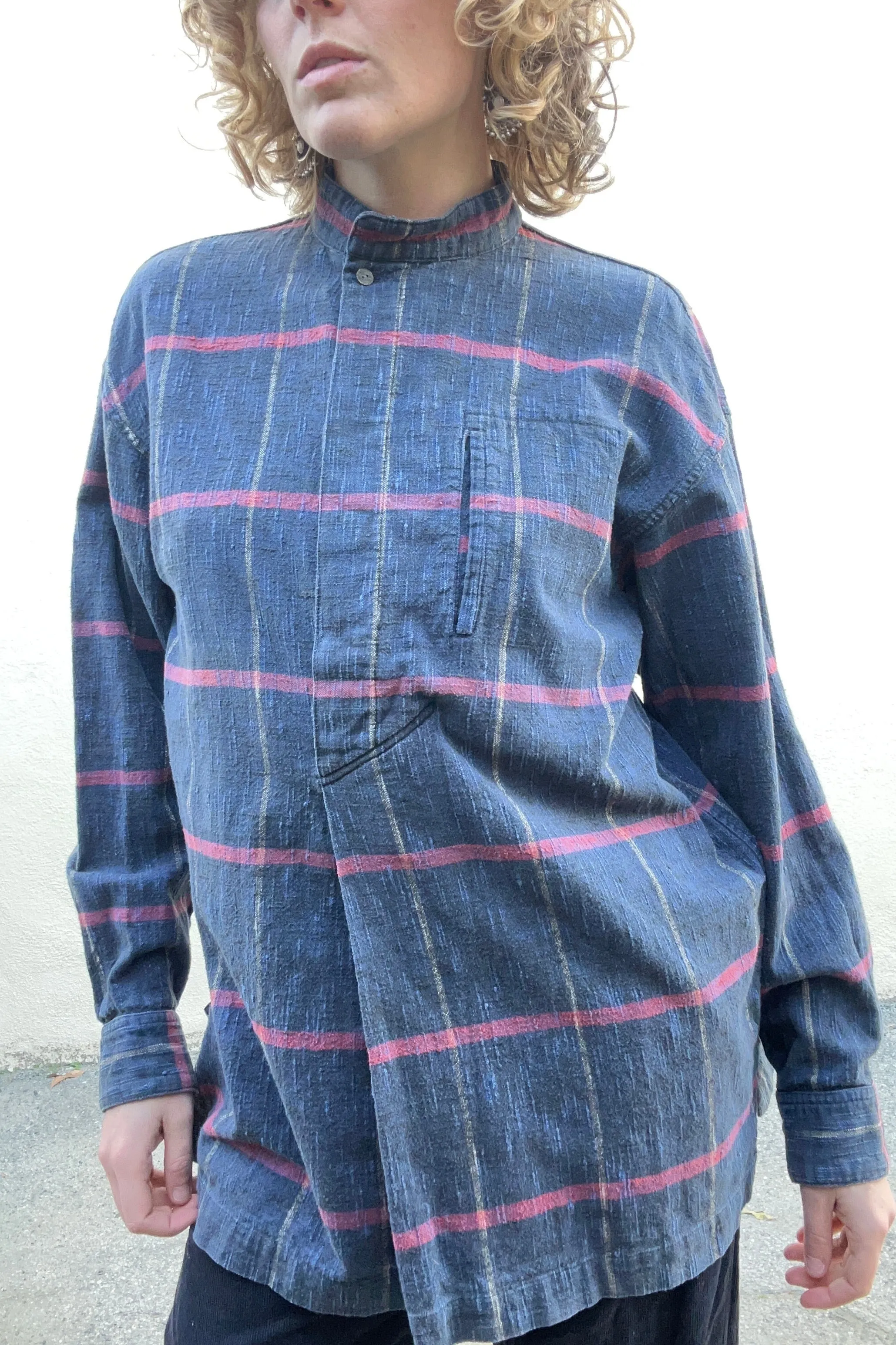 Vintage Issey Miyake Men Indigo Plaid Shirt