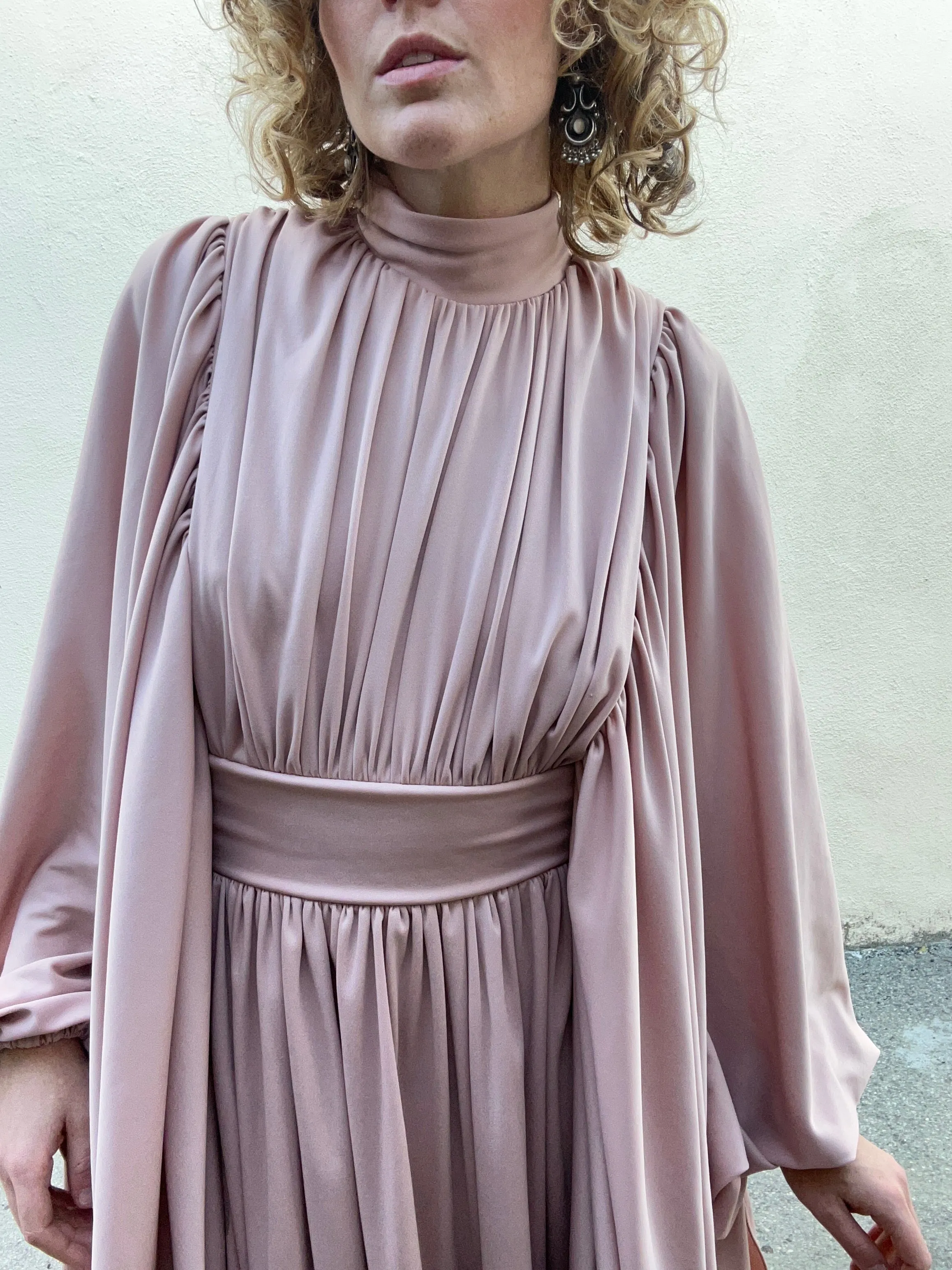 Vintage Jack Hartley Blush Pink Batwing Gown