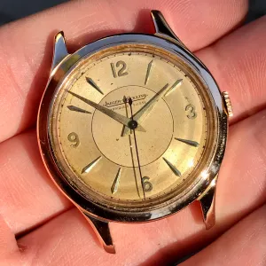 Vintage Jaeger LeCoultre 18K Rose Gold Caliber P 478 Manual Wind Sector Dial Wristwatch