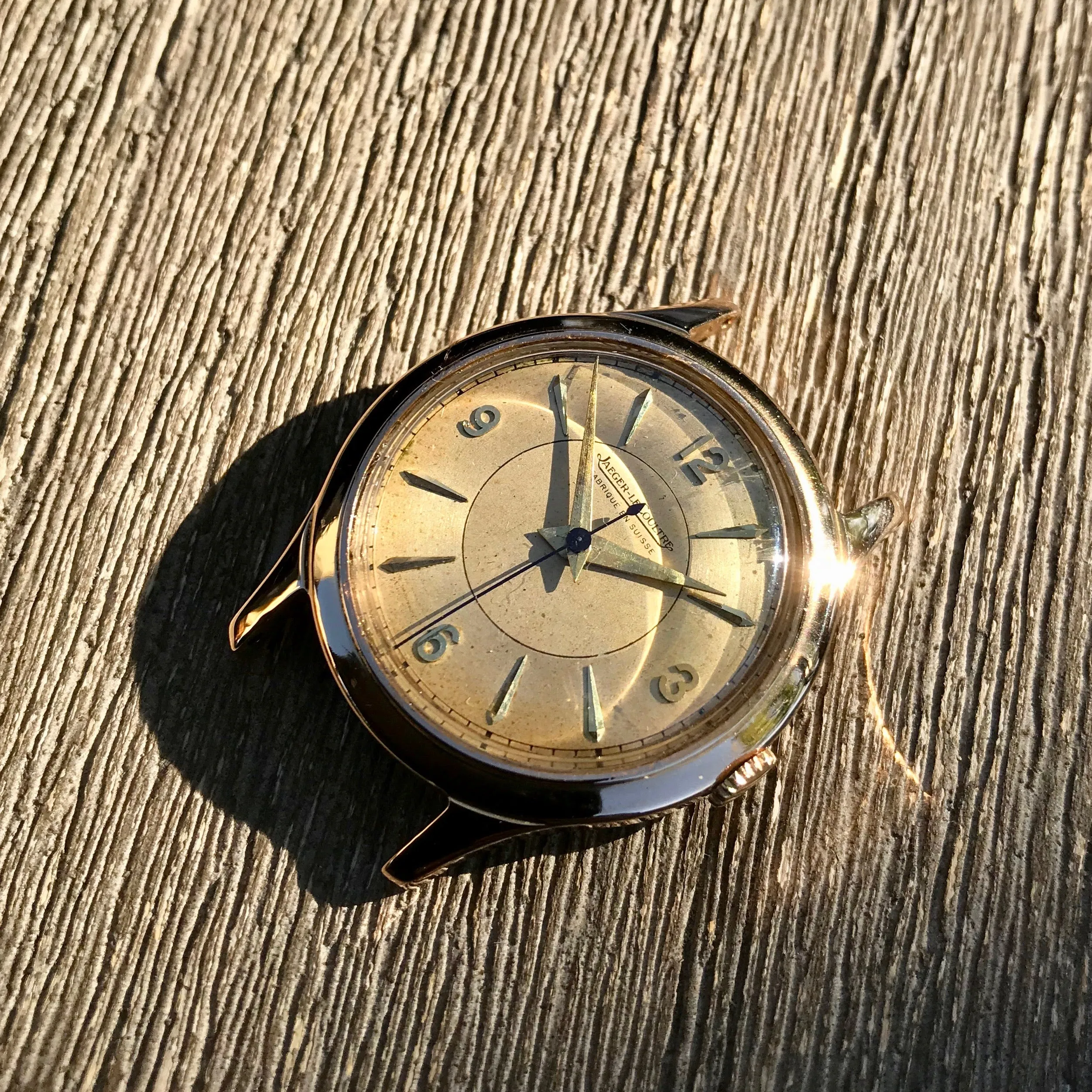 Vintage Jaeger LeCoultre 18K Rose Gold Caliber P 478 Manual Wind Sector Dial Wristwatch