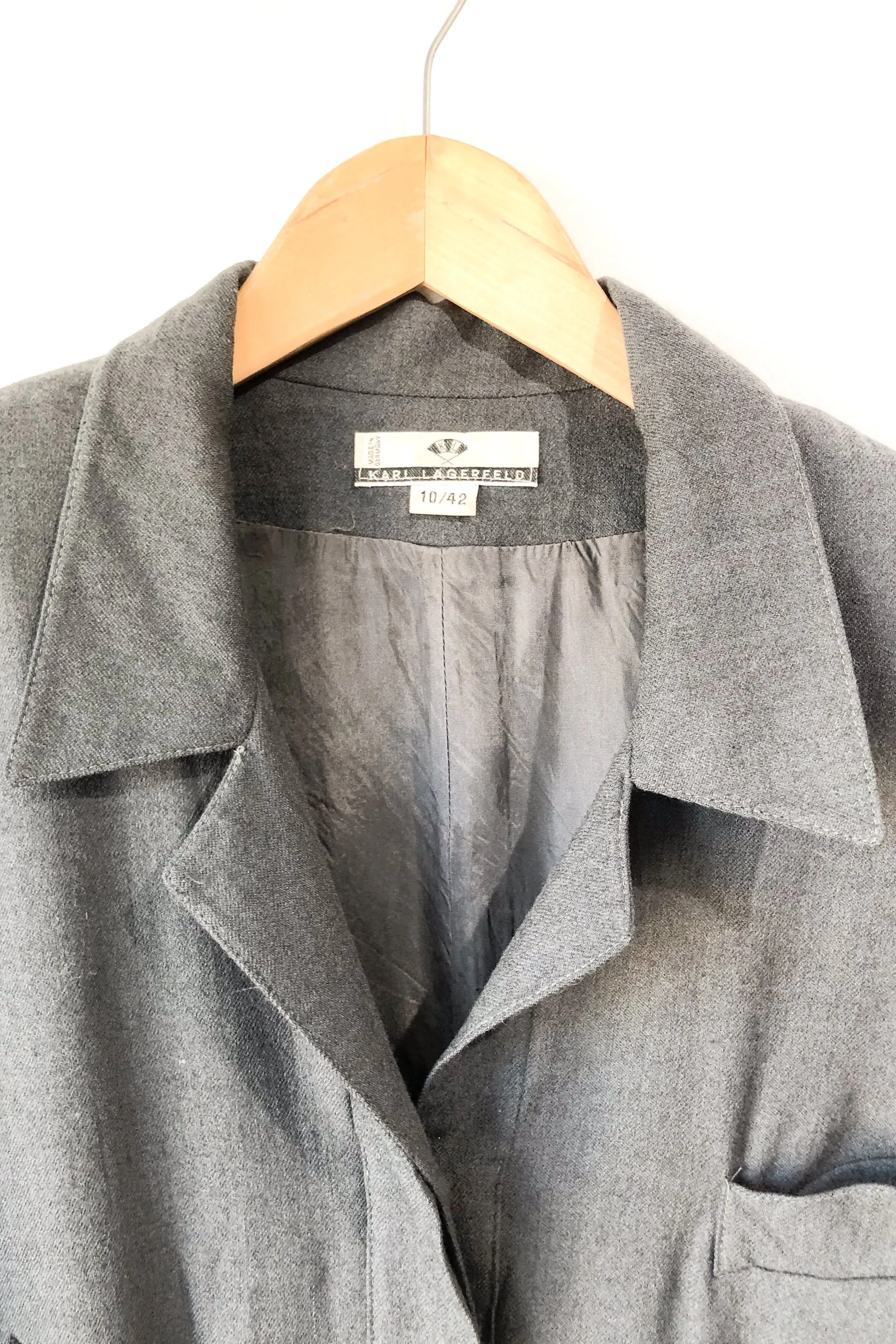 Vintage Karl Lagerfeld Grey Wool Dress With Stars
