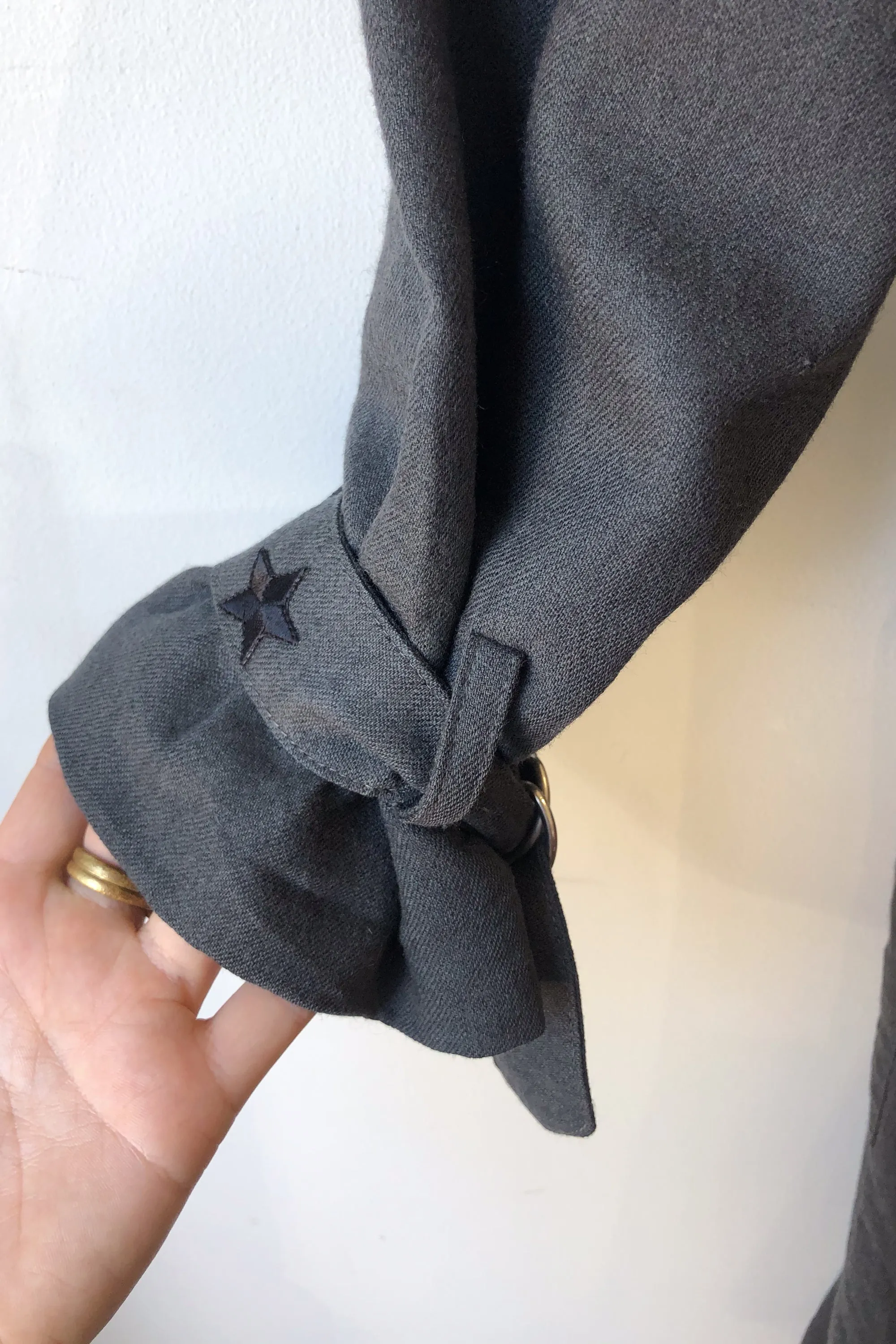 Vintage Karl Lagerfeld Grey Wool Dress With Stars