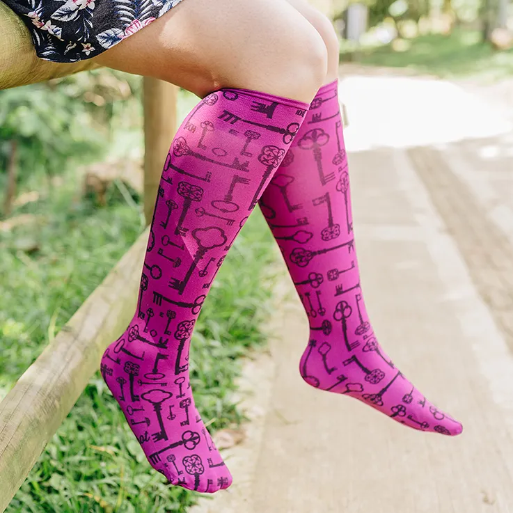 Vintage Keys Adult Knee Highs