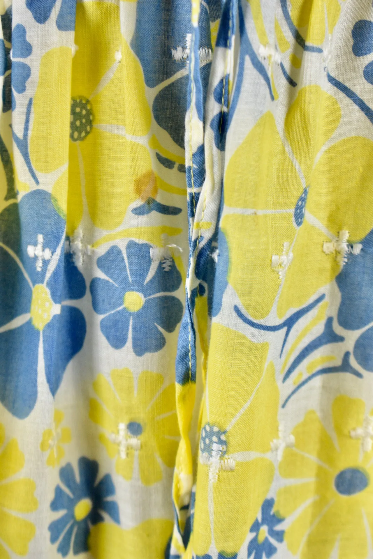 Vintage late  1960s Lilly Pulitzer Cotton Yellow/Blue Dress