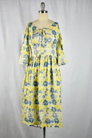 Vintage late  1960s Lilly Pulitzer Cotton Yellow/Blue Dress