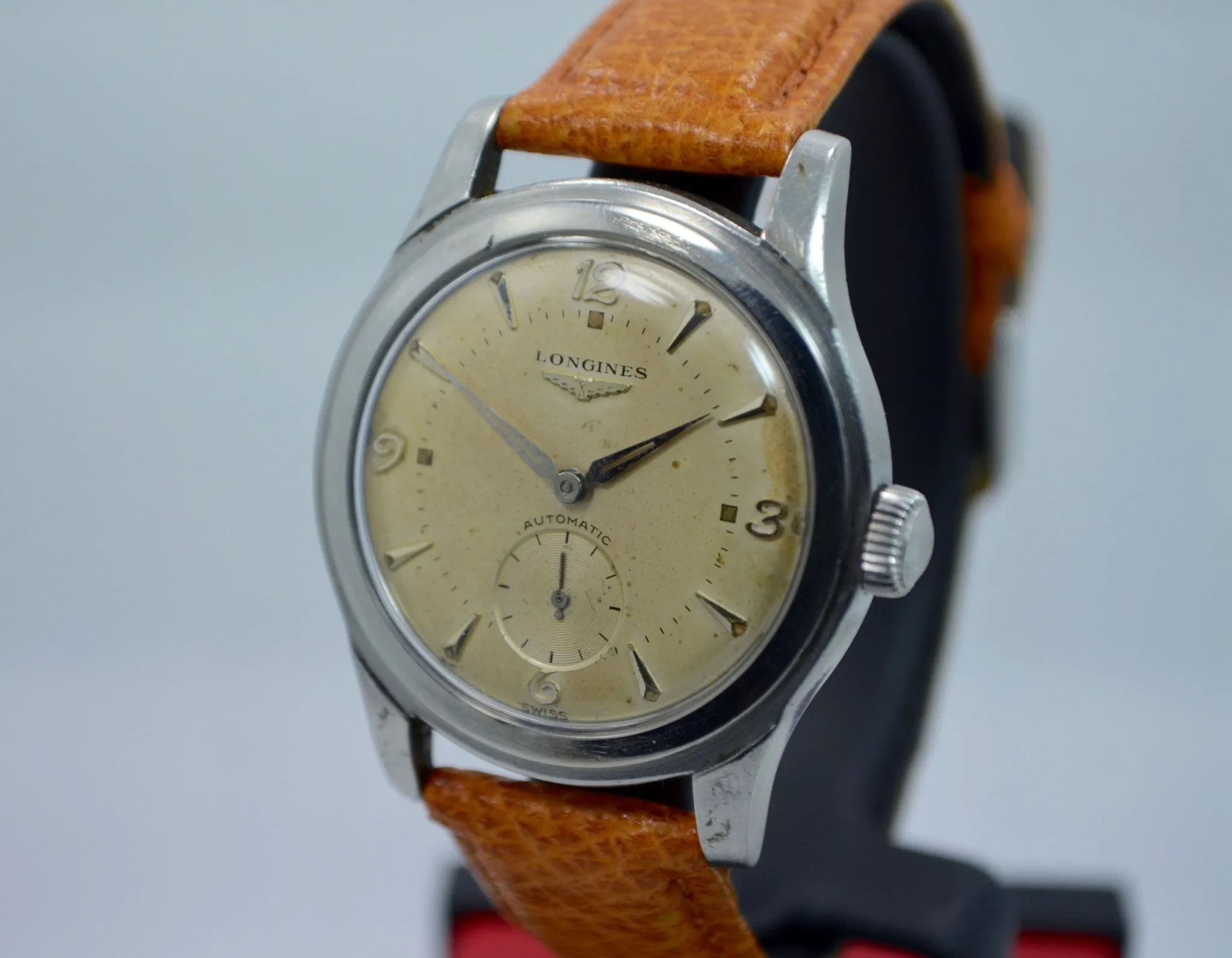 Vintage Longines 625C 2 Stainless Steel Automatic Cal. 22A Wristwatch 1950's