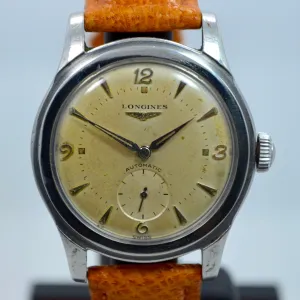 Vintage Longines 625C 2 Stainless Steel Automatic Cal. 22A Wristwatch 1950's