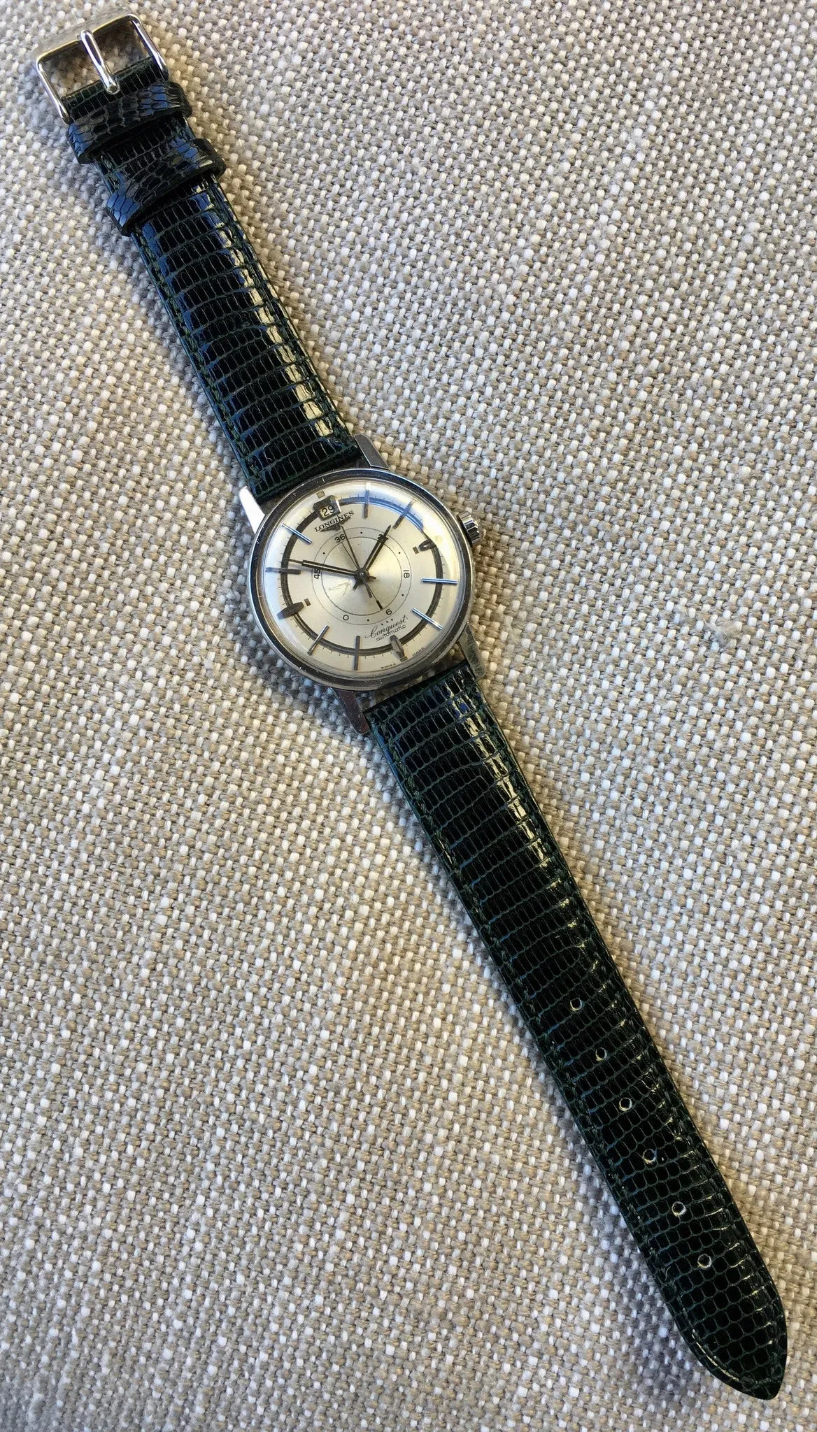 Vintage Longines Conquest Power Reserve 9035 Automatic Cal. 294 Steel Wristwatch